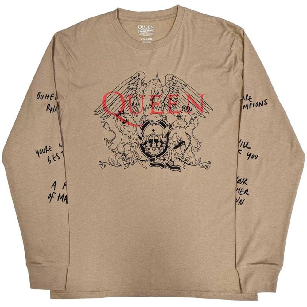 Queen Unisex Adult Handwritten Long-Sleeved T-Shirt / Sand